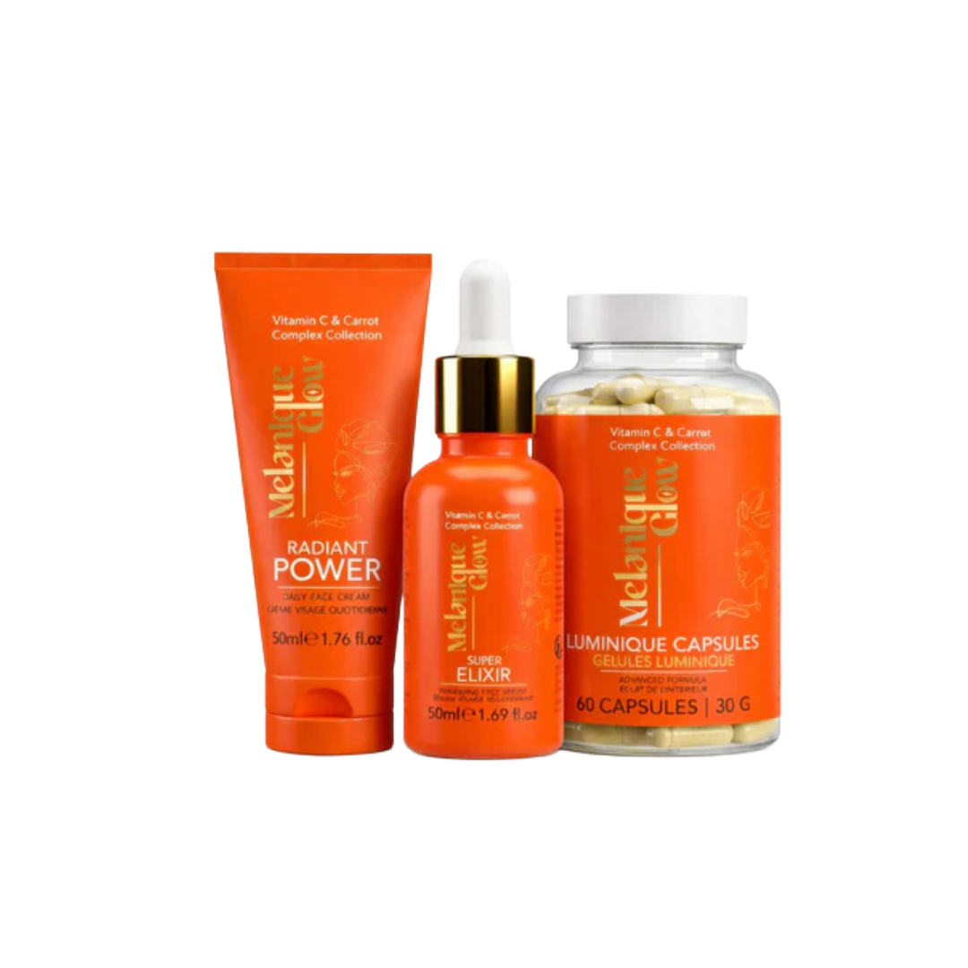 Melanique Glow Trio Face Cream, Serum, and Capsules 
